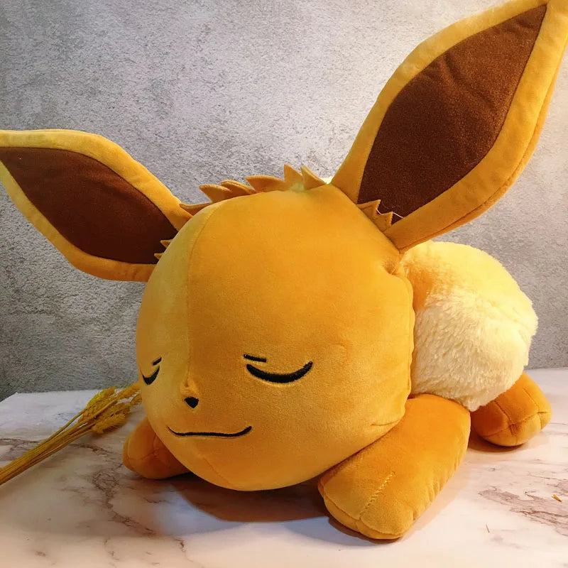 Giant Anime Pokemon Sleep Eevee Plushie 50cm Large Size Stuffed Plush Doll