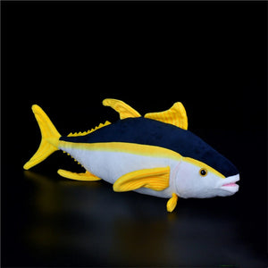 Funny Yellow Fin Tuna Fish Plushie Stuffed Plush Doll Toy