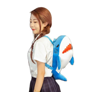 Cartoon Angry Shark 50cm Soft Plush Backpack School Bag for Kids