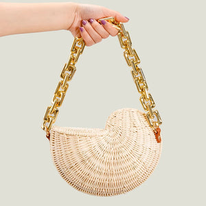 Rattan Conch Shell Woven Straw Handbag Shoulder Bag