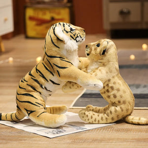 Lifelike Simulation Lion Tiger Leopard Stuffed Plush Doll Home Decor Gift