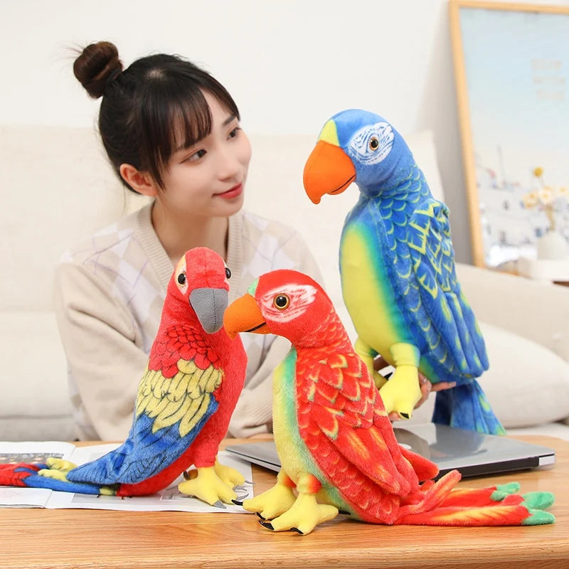Lifelike Parrot Bird Toy Soft Plush Stuffed Doll Birthday Gift
