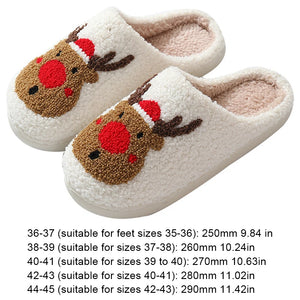 Cute Reindeer Christmas Fluffy Soft Home Slipper Shoes