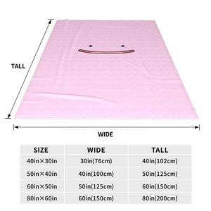 Anime Pink Pokemon Ditto Face Flannel Soft Blanket