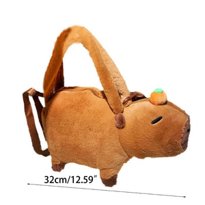 Cute Cartoon Capybara Shape Soft Plush Purse Shoulder Bag Handbag