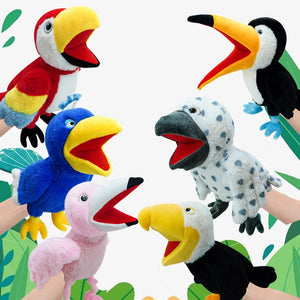 Cute Parrot Flamingo Tucan Bird Series Plush Hand Puppet Doll