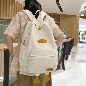 Cartoon Funny Duck College Backpack School Bag