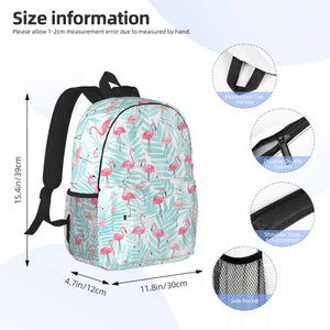 Beautiful Flamingo Pattern 15 Inch Laptop Backpack School Bag