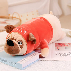 Cute Pug Bulldog Puppy with Shirt Soft Plush Stuffed Pillow Doll