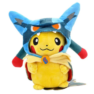 Anime Pokemon Pikachu Cosplay in Monster Suit Charizard Snorlax Garchomp Tyranitar Hydreigon Anime Eevee Lapras Plush Stuffed Doll Gift