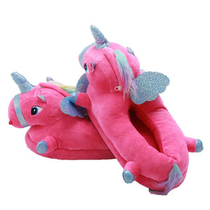 Cute Unicorn with LED Light Plushie Indoor Slippers Shoes