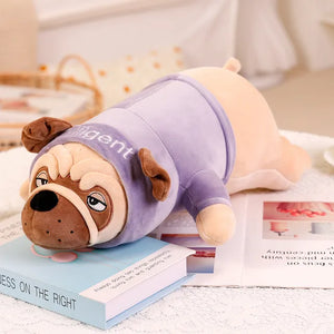 Cute Pug Bulldog Puppy with Shirt Soft Plush Stuffed Pillow Doll