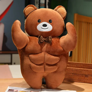 Cute Strong Muscle Bear Soft Plush Stuffed Doll Gift