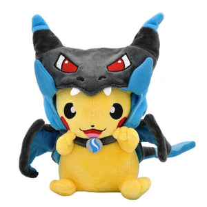 Anime Pokemon Pikachu Cosplay in Monster Suit Charizard Snorlax Garchomp Tyranitar Hydreigon Anime Eevee Lapras Plush Stuffed Doll Gift