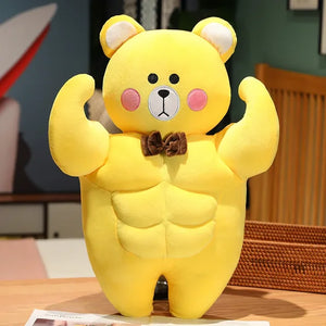 Cute Strong Muscle Bear Soft Plush Stuffed Doll Gift