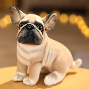 Cute Lifelike Pug Bulldog Chihuahua Dog Soft Plush Stuffed Doll Home Decor Gift