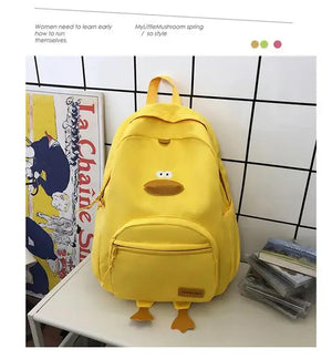 Cartoon Funny Duck College Backpack School Bag