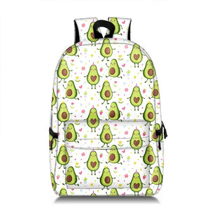 Cute Avocado Print Laptop Backpack School Bag