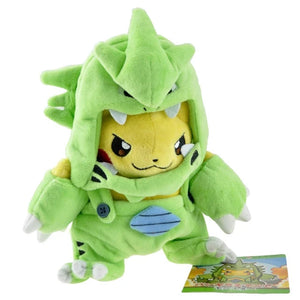 Anime Pokemon Pikachu Cosplay in Monster Suit Charizard Snorlax Garchomp Tyranitar Hydreigon Anime Eevee Lapras Plush Stuffed Doll Gift