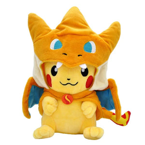 Anime Pokemon Pikachu Cosplay in Monster Suit Charizard Snorlax Garchomp Tyranitar Hydreigon Anime Eevee Lapras Plush Stuffed Doll Gift