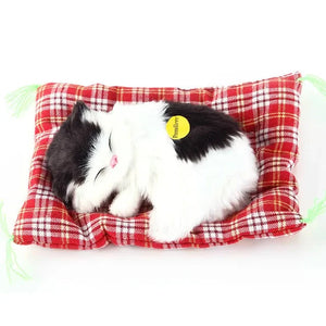 Realistic Lifelike Sleeping Kitten Cat Plush Stuffed Doll Home Decoration Gift