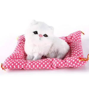 Realistic Lifelike Sleeping Kitten Cat Plush Stuffed Doll Home Decoration Gift