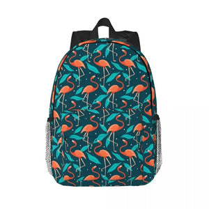 Beautiful Flamingo Pattern 15 Inch Laptop Backpack School Bag