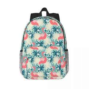 Beautiful Flamingo Pattern 15 Inch Laptop Backpack School Bag