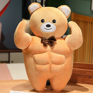 Cute Strong Muscle Bear Soft Plush Stuffed Doll Gift