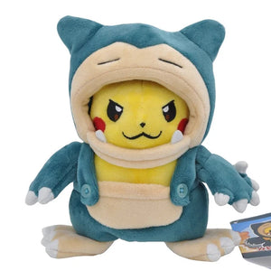 Anime Pokemon Pikachu Cosplay in Monster Suit Charizard Snorlax Garchomp Tyranitar Hydreigon Anime Eevee Lapras Plush Stuffed Doll Gift