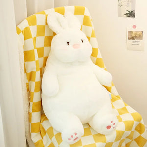 Cute Fatty White Bunny Rabbit Plushie Large Size Soft Plush Stuffed Doll Birthday Gift