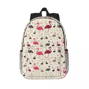 Beautiful Flamingo Pattern 15 Inch Laptop Backpack School Bag