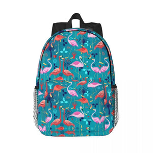 Beautiful Flamingo Pattern 15 Inch Laptop Backpack School Bag