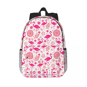 Beautiful Flamingo Pattern 15 Inch Laptop Backpack School Bag