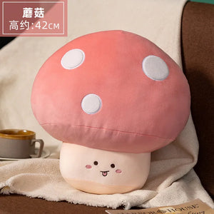 Cute Cartoon Fruit Mushroom Banana Avocado Carrot 2Stuffed Soft Plush Pillow Doll Cushion