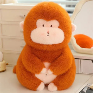 Cute Orangutan Red Monkey Fluffy Fur Soft Plush Stuffed Doll Gift