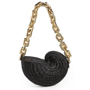 Rattan Conch Shell Woven Straw Handbag Shoulder Bag