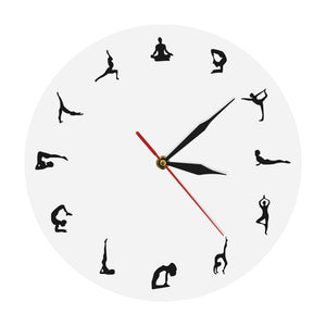 Yoga Poses Positions Wall Clock Yoga Wall Decor Gift