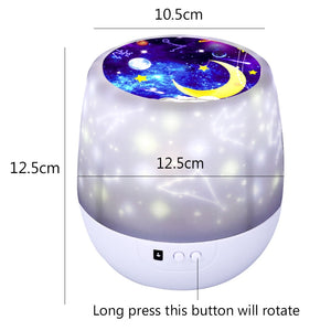 Magical Moon Starry Sky LED Projector Rotary Lamp Night Light