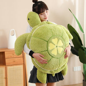 Cute Cartoon Turtle Fluffy Fur Soft Plush Stuffed Pillow Doll Gift