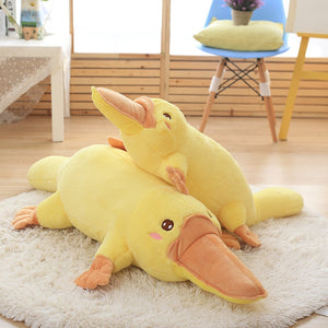 Cute Lying Yellow Platypus Large Size Stuffed Plush Doll Pillow Toy