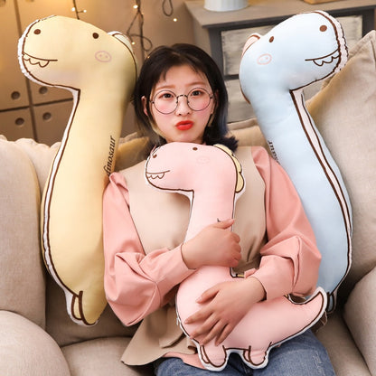Cute Doodle Dinosaur Dragon Rex Soft Plush Stuffed Doll Pillow