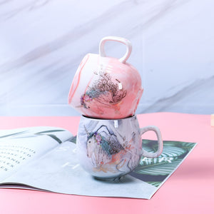 Cute Marble Ceramic  Coffee Mugs Cup