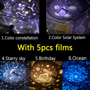 Magical Moon Starry Sky LED Projector Rotary Lamp Night Light