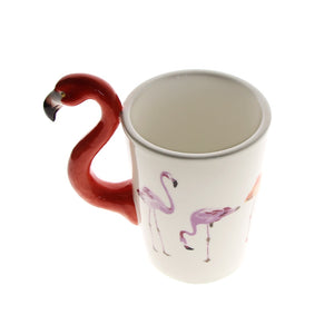 Tropical Flamingo Handle Coffee Mug Cup