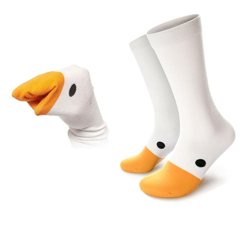 Funny Crazy Goose Head Universal Women Men Cotton Sock