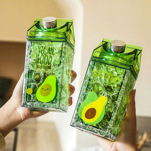 Cute Avocado Cartoon Sand Ice 430ML Double Thickening Water Bottle