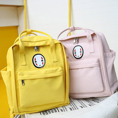 Canvas No Face Backpack for Teenager Girls Schoolbag Back