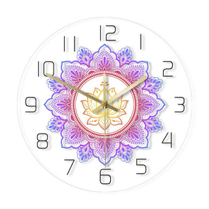 Mandala with Lotus Flower Arcylic Wall Clock