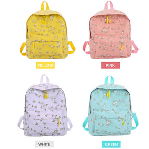 Classic Embroidery Flower Mini Backpack School Bags For Teenage Girls